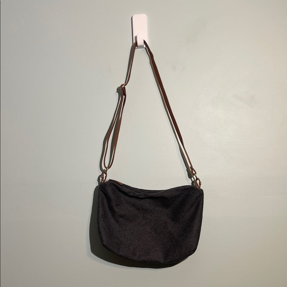 Handbags - Wool Blend Gray Zipper Closure Women’s Purse Shoulder Bag Adjustable Strap